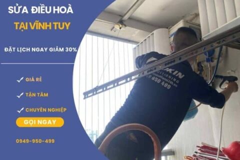 Sửa điều hòa tại Vĩnh Tuy uy tín phục vụ nhanh 24/7, có mặt sau 15 phút