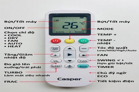Cách sử dụng điều khiển điều hòa Casper chi tiết, dễ hiểu tại nhà