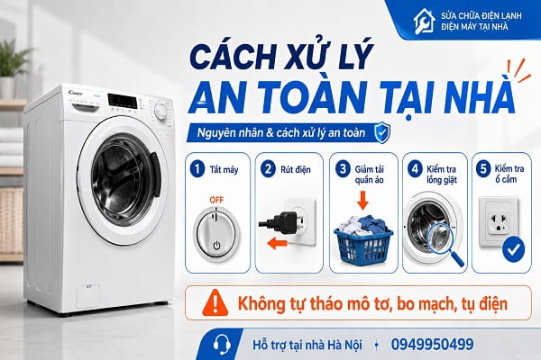 Dịch vụ sửa máy giặt Candy có mùi khét tại nhà Hà Nội, kiểm tra mô tơ, dây curoa và bo mạch Dịch vụ sửa máy giặt Candy có mùi khét tại nhà Hà Nội, kiểm tra mô tơ, dây curoa và bo mạch