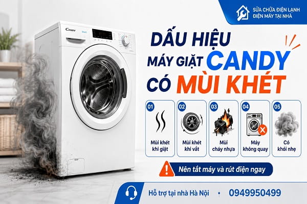 Cách xử lý an toàn khi máy giặt Candy có mùi khét tại nhà trước khi gọi thợ Cách xử lý an toàn khi máy giặt Candy có mùi khét tại nhà trước khi gọi thợ