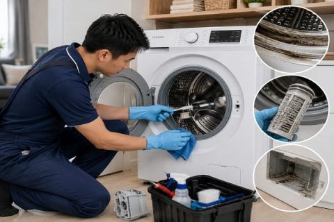 Vệ Sinh Máy Giặt Toshiba Tại Nhà Sạch Lồng, Khử Mùi, Báo Giá Rõ